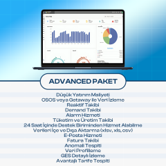 V-Sensor Enerji Yönetim Sistemi Advanced Paket - 1 Yıllık Abonelik